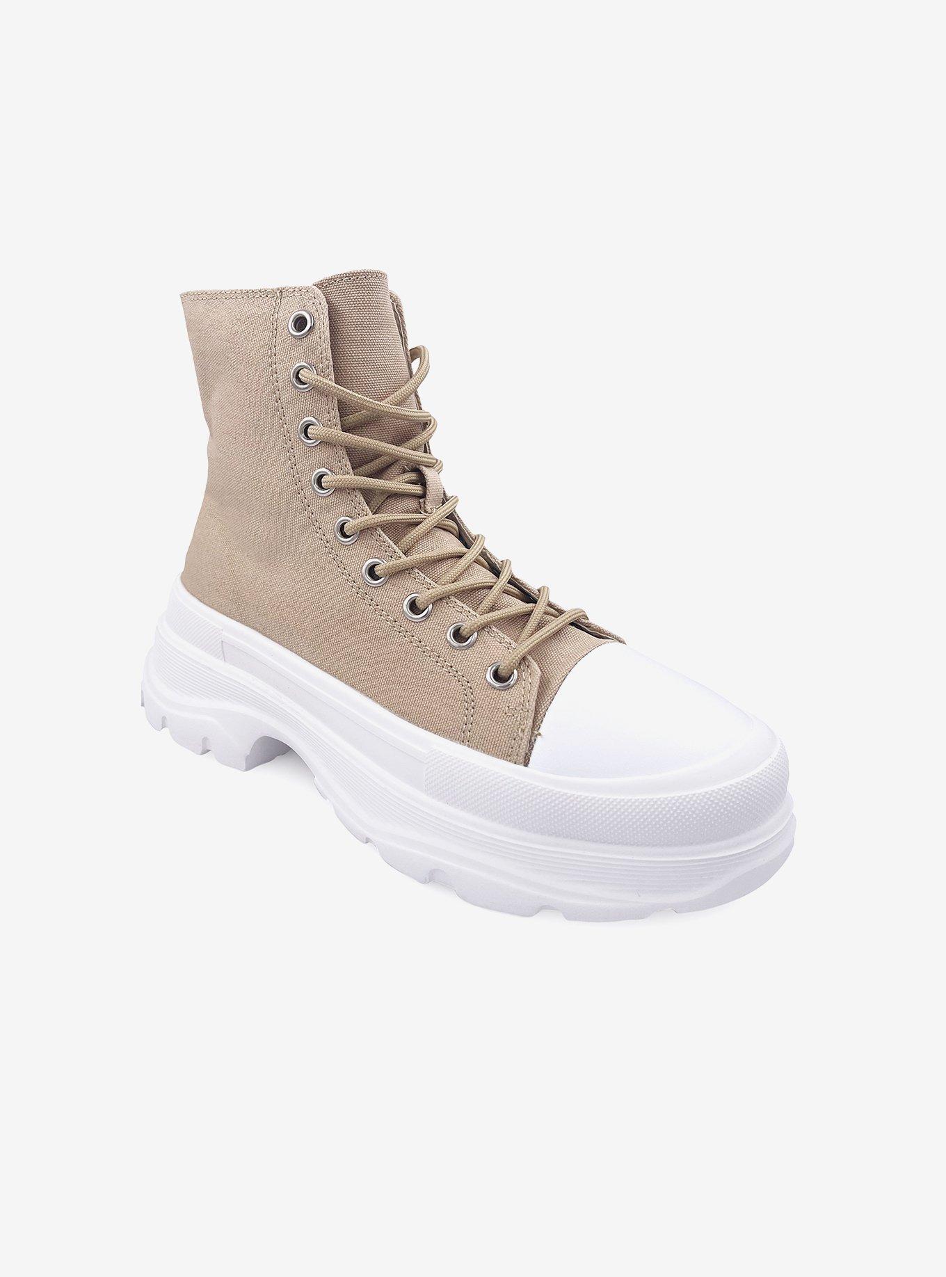 Belle High Top Platform Sneaker Khaki, KHAKI, hi-res