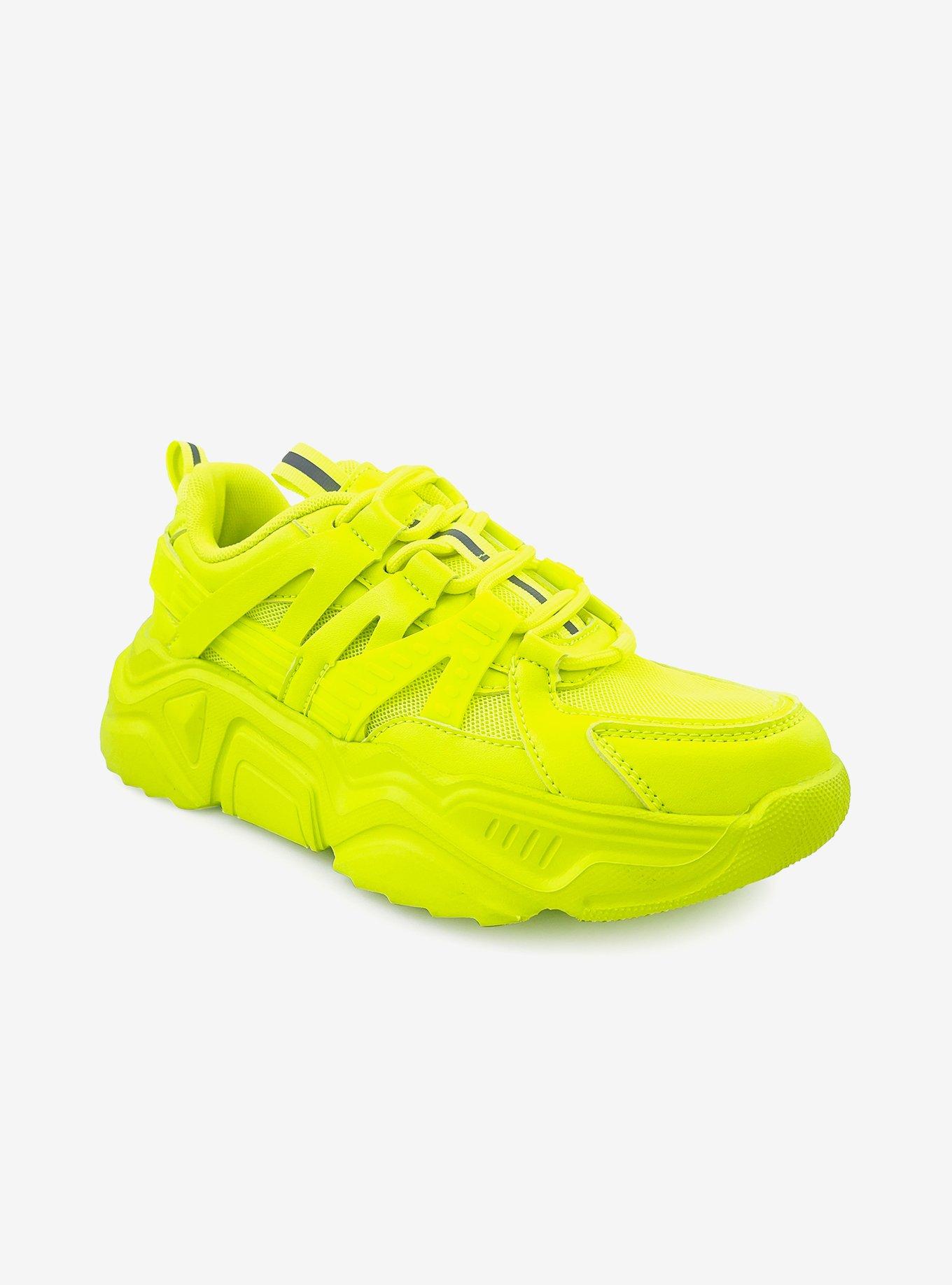 Neon yellow cheap platform sneakers