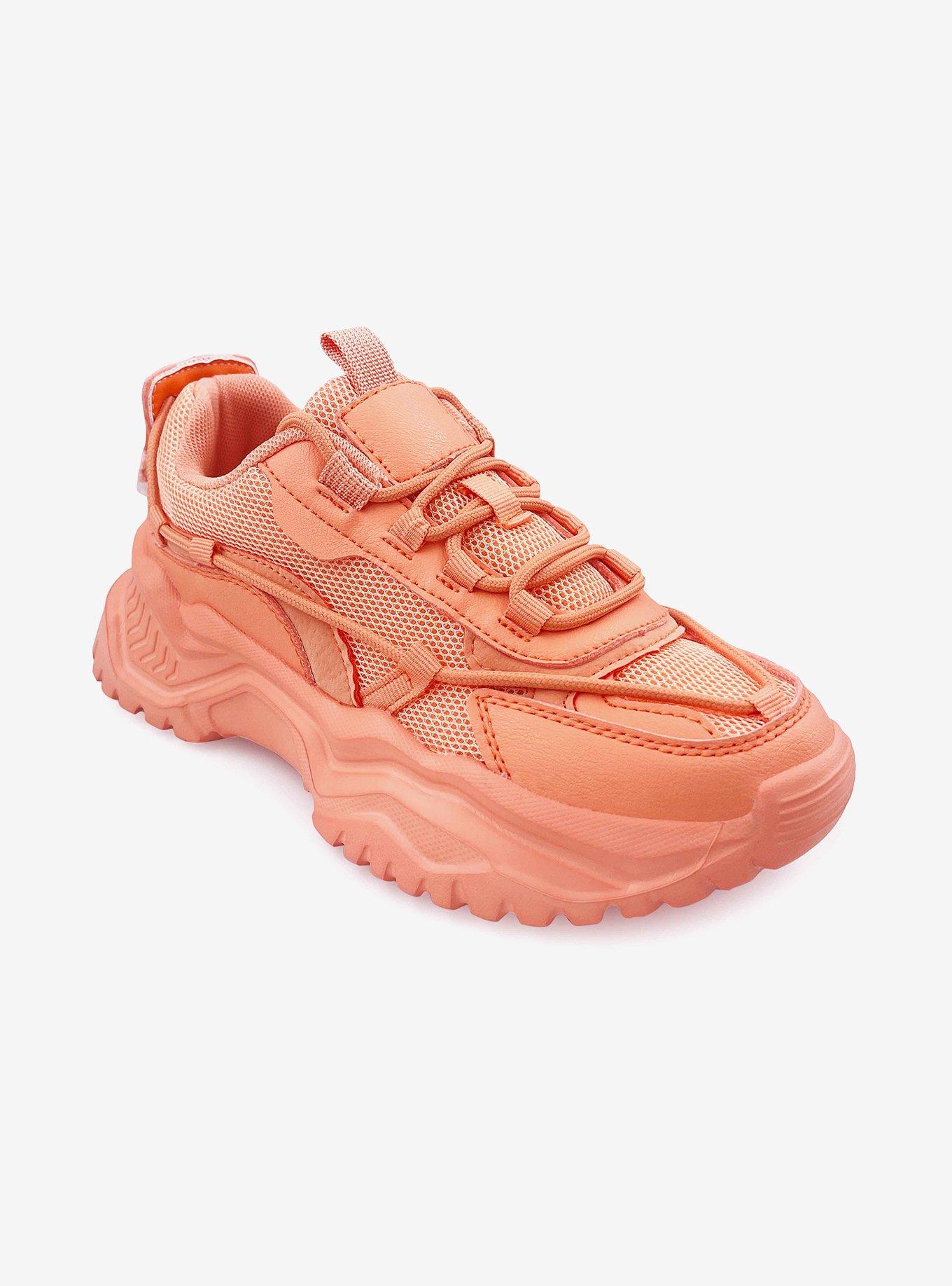 Kaylee Platform Sneaker with Wrap Around Lacing, ORANGE, hi-res