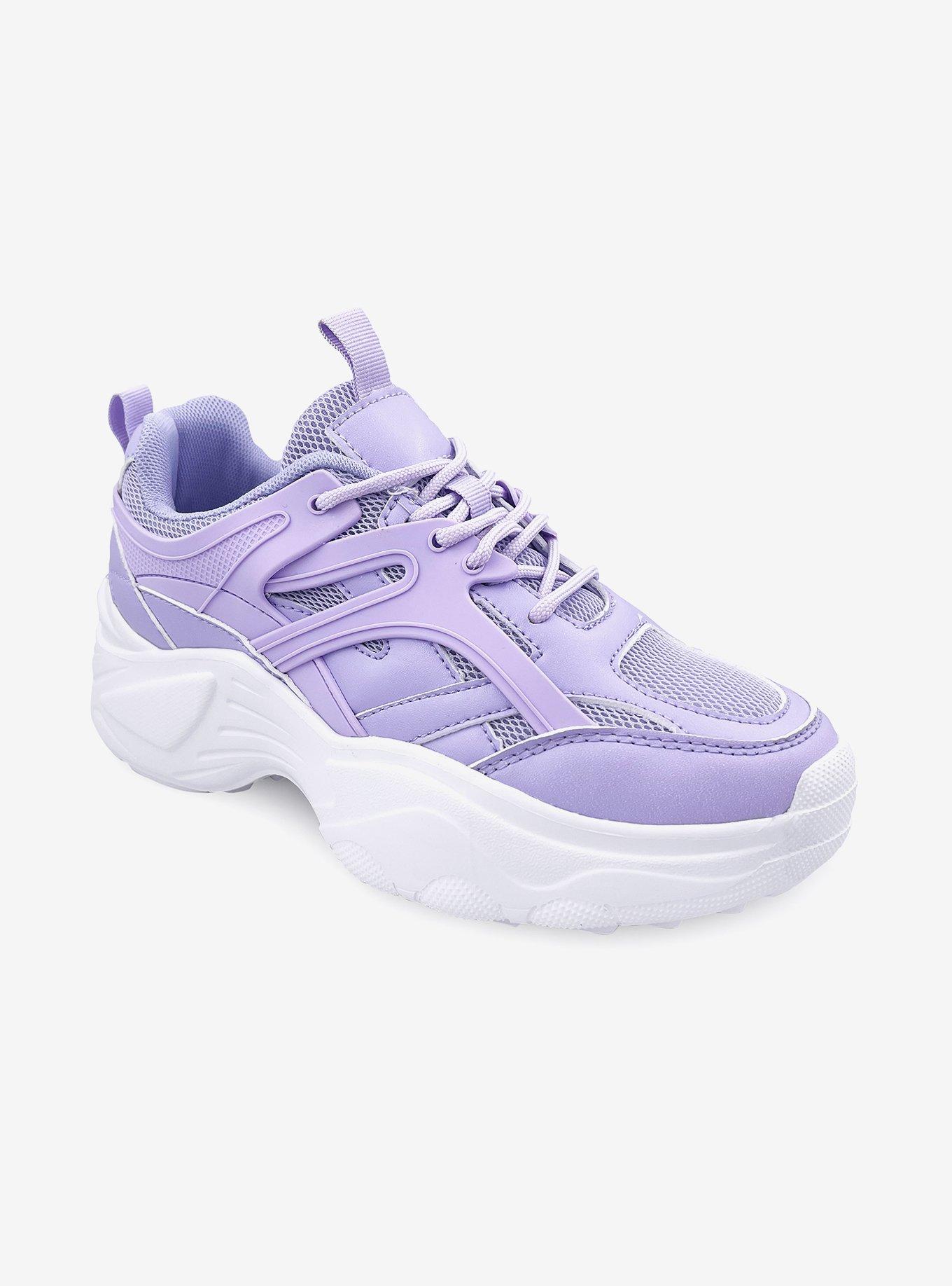 Madelyn Mixed Material Platform Sneaker Purple, PURPLE, hi-res