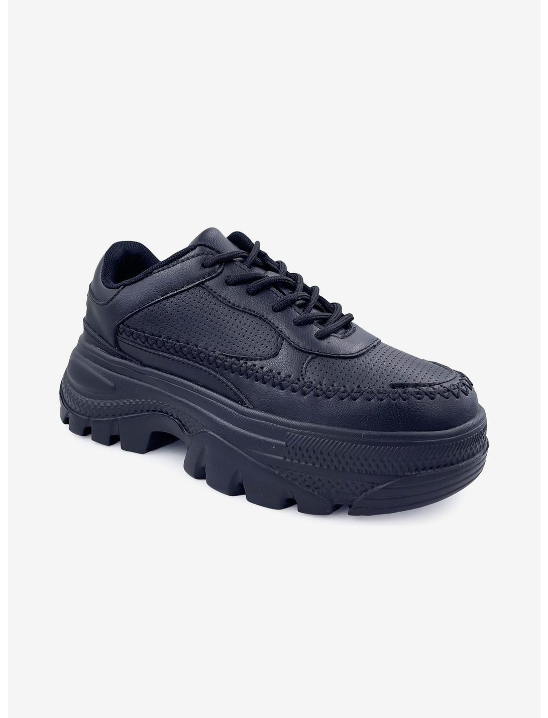 Mavise Platform Sneaker with Perforated Upper Black, BLACK, hi-res