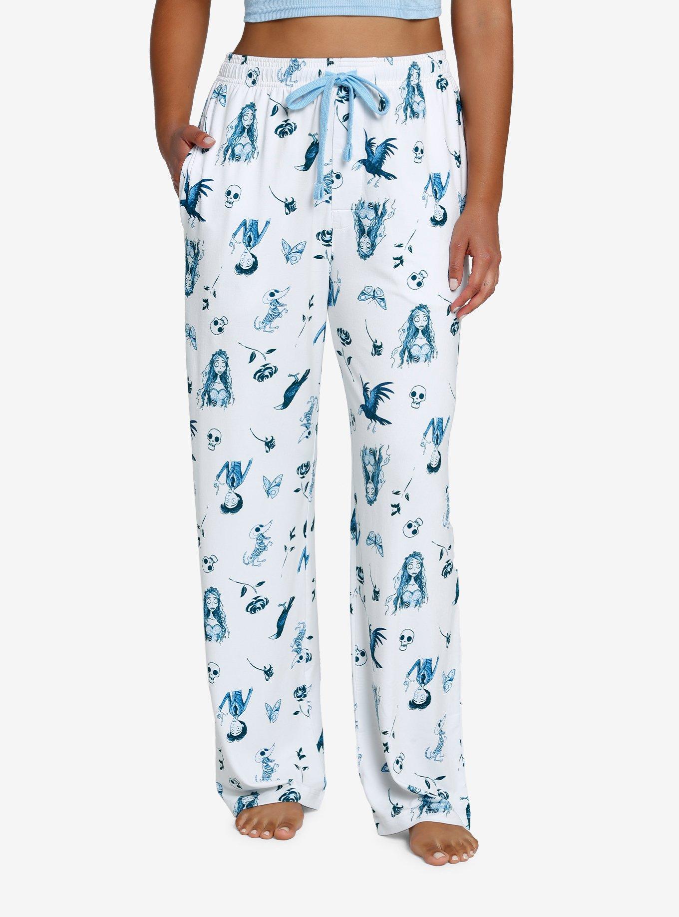 Disney Women's Winnie The Pooh Sketch Toss Print Loungewear Pajama Pants  (MD) Blue