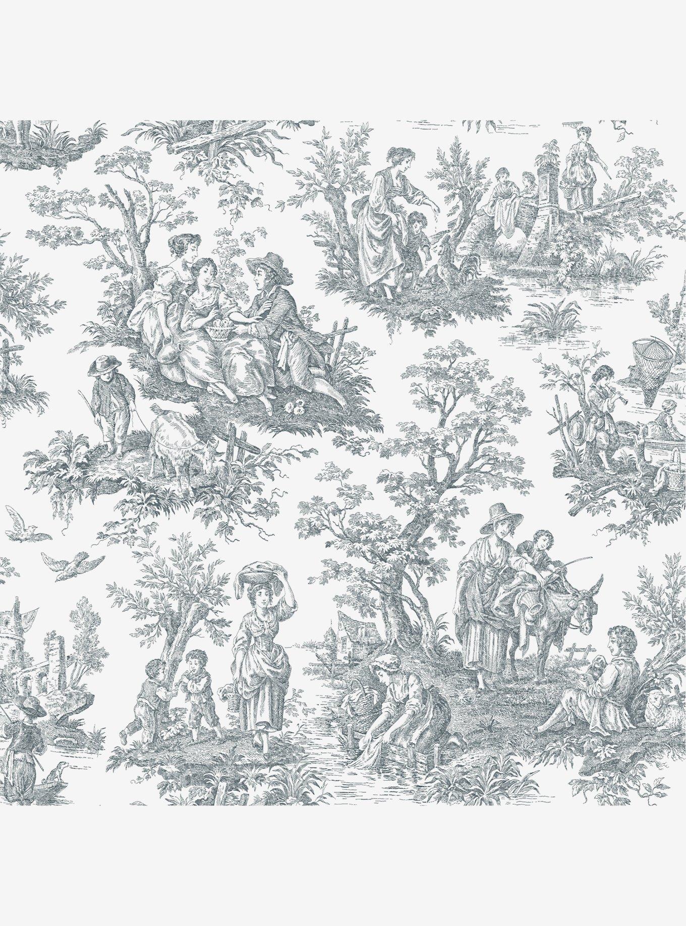 Country Life Toile Peel & Stick Wallpaper, , hi-res