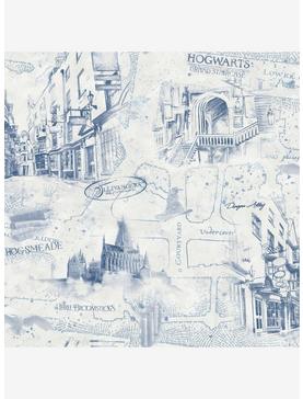 Plus Size Harry Potter Blue Map Peel & Stick Wallpaper, , hi-res