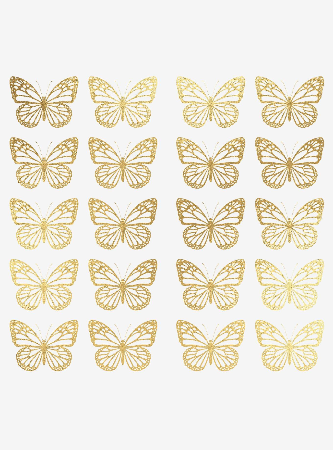 Gold Butterfly Peel And Stick Wall Decals, , hi-res