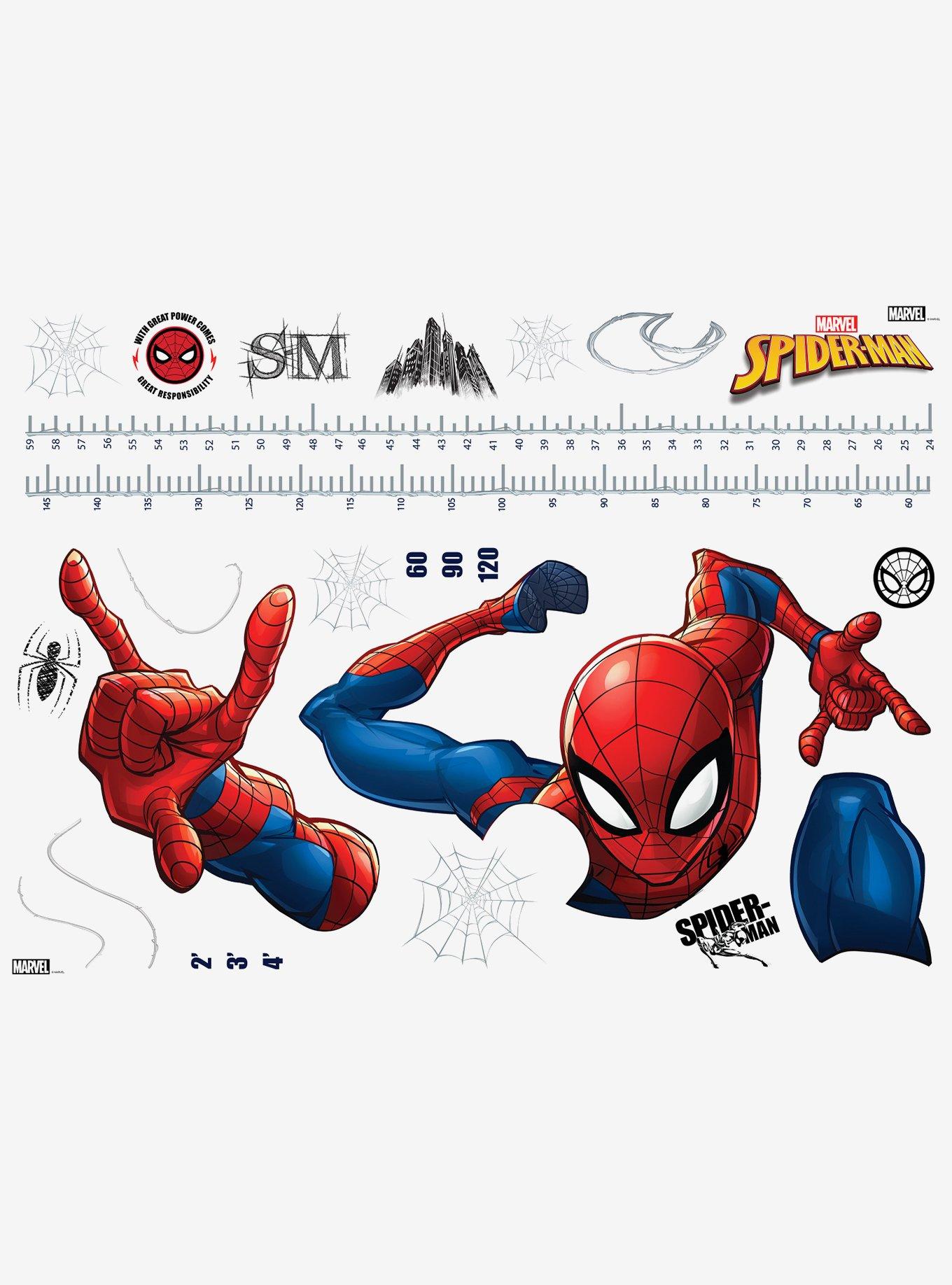 Marvel Spider-Man Growth Chart Giant Peel & Stick Wall Decals | Hot Topic