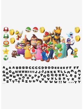 Super Mario Giant Peel & Stick Wall Decal With Alphabet, , hi-res