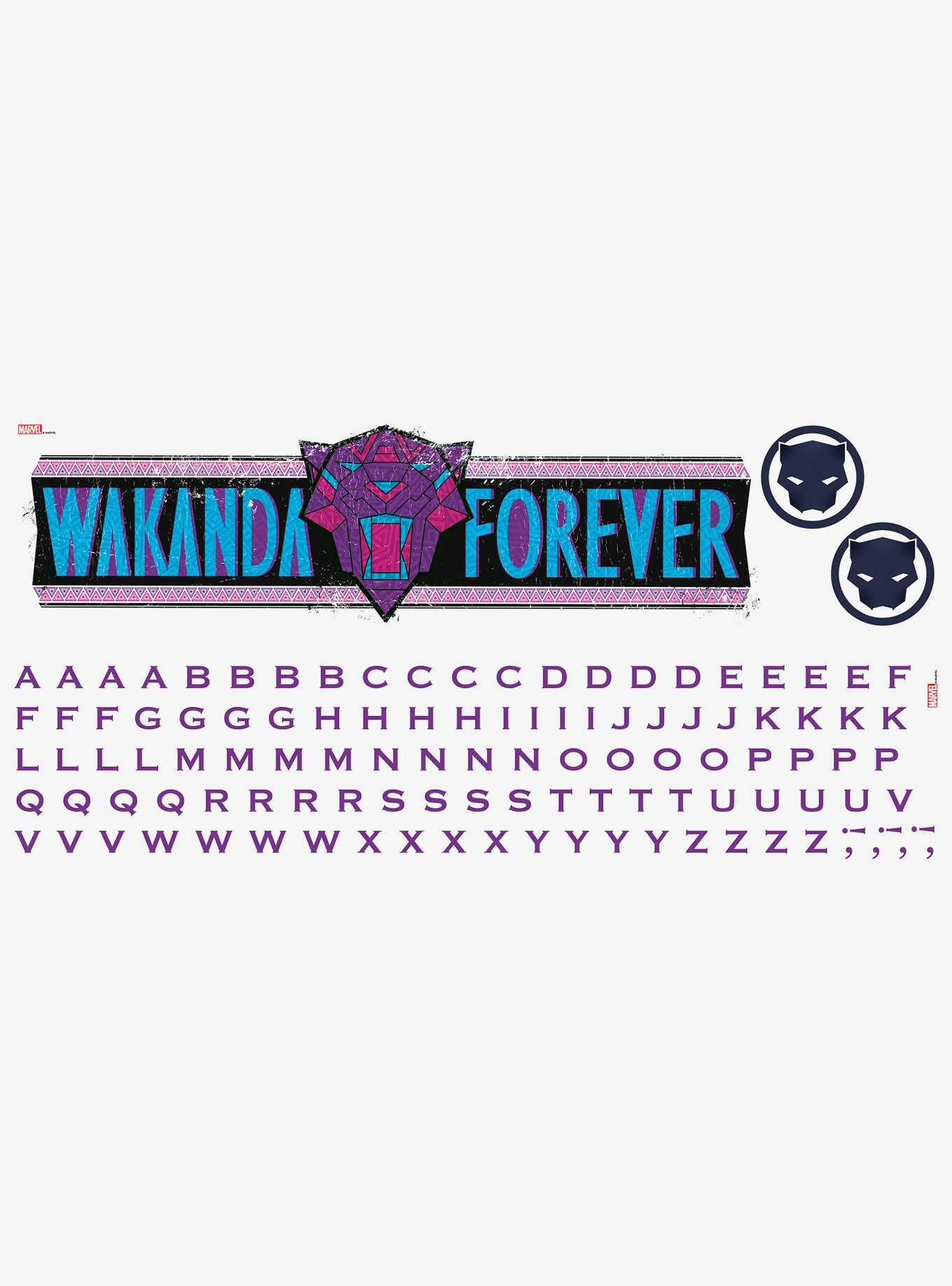 Marvel Black Panther: Wakanda Forever Peel & Stick Wall Decals With Alphabet, , hi-res