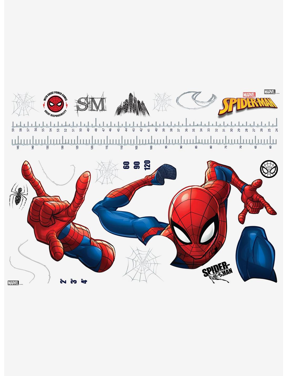 Marvel Spider-Man Growth Chart Giant Peel & Stick Wall Decals, , hi-res
