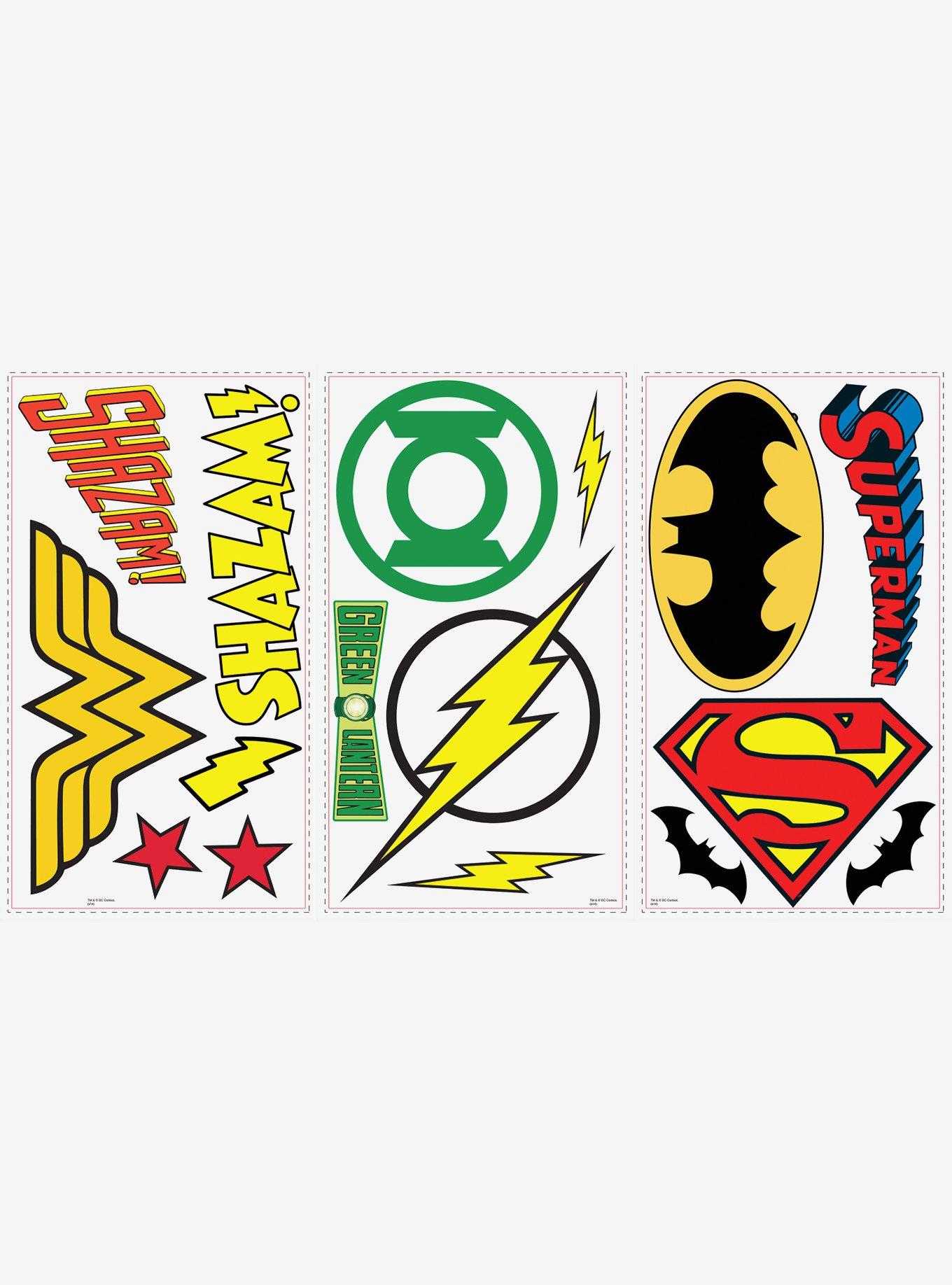 DC Comics Superhero Logos Peel And Stick Wall Decals, , hi-res