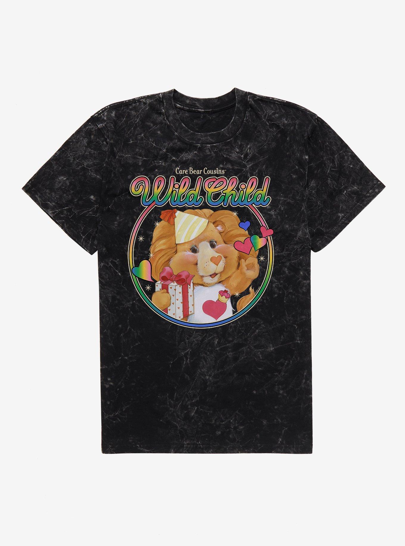 Care Bear Cousins Brave Heart Lion Wild Child Mineral Wash T-Shirt, BLACK MINERAL WASH, hi-res
