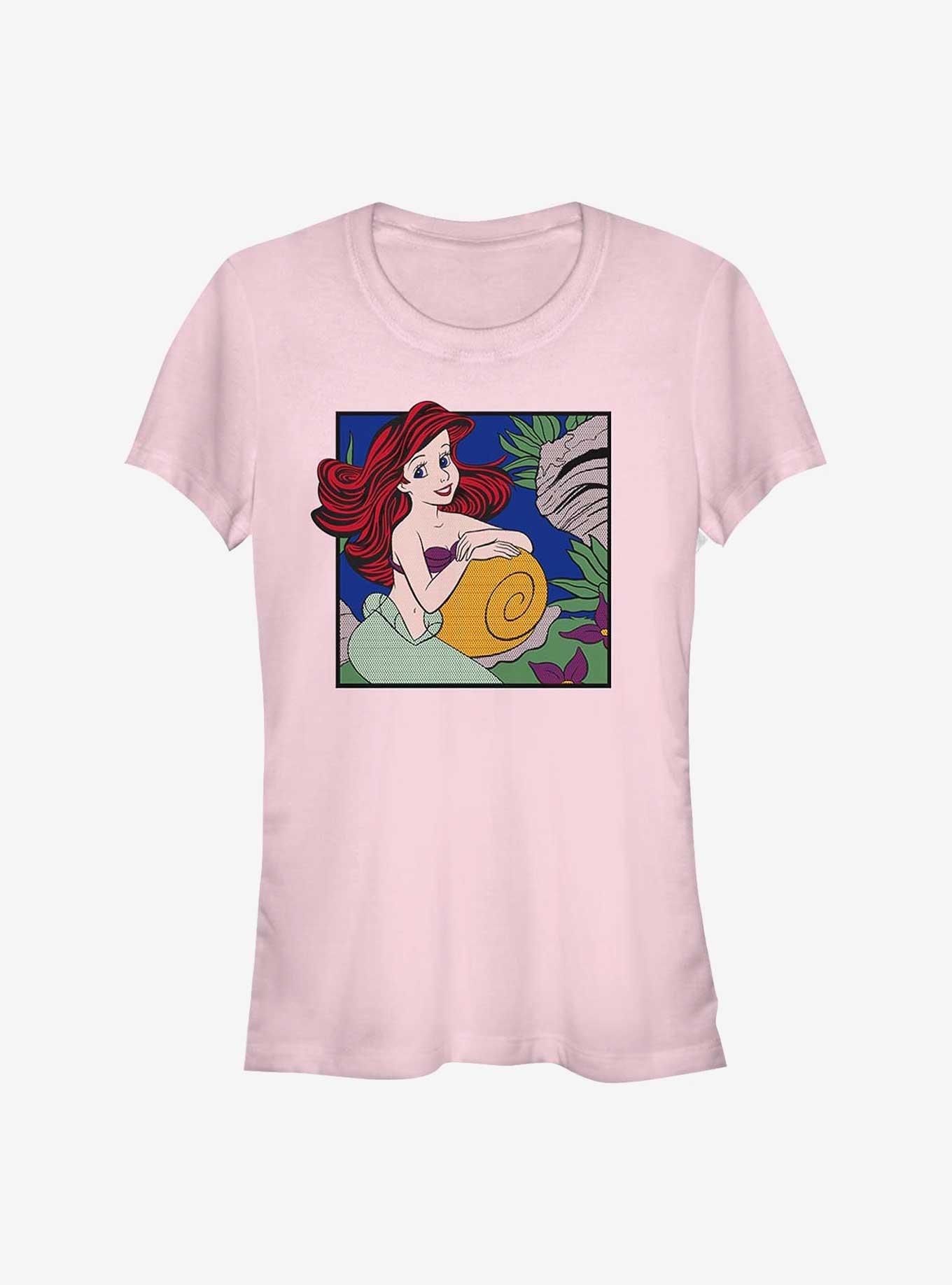 Disney The Little Mermaid Comic Box Ariel Girls T-Shirt, LIGHT PINK, hi-res