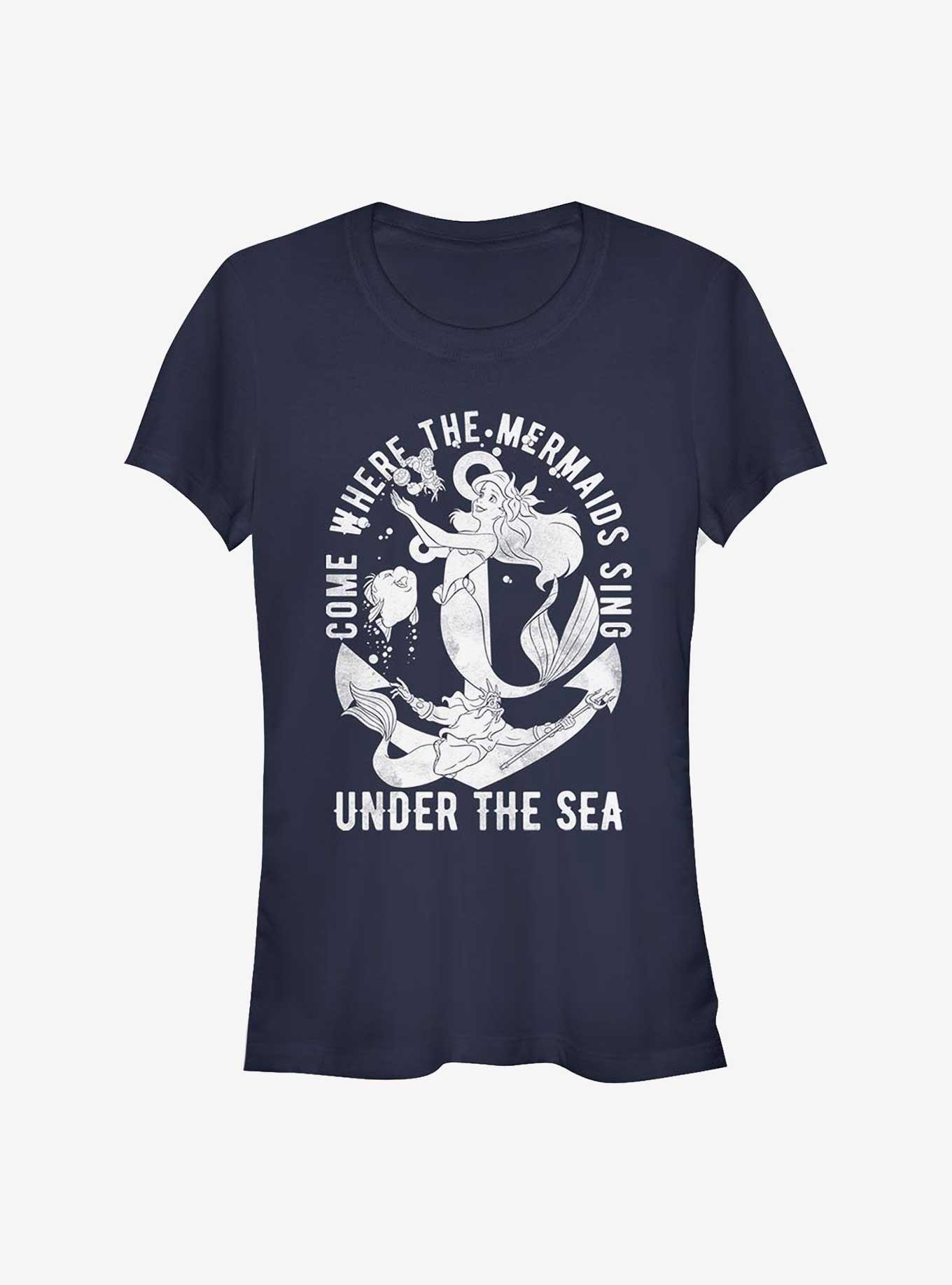 Disney The Little Mermaid Under The Sea Where The Mermaids Sing Girls T-Shirt