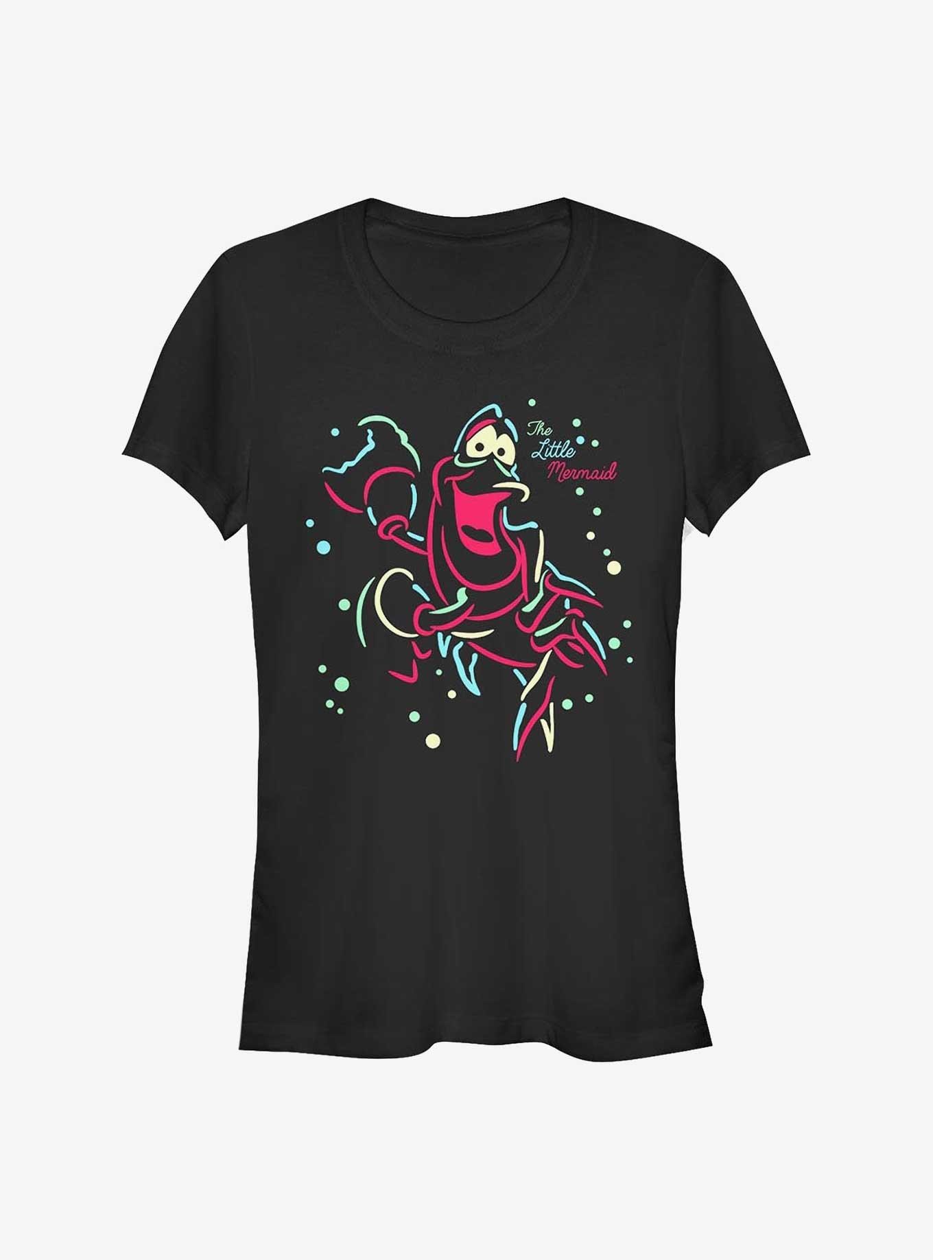 Disney The Little Mermaid Neon Sebastian Girls T-Shirt, BLACK, hi-res