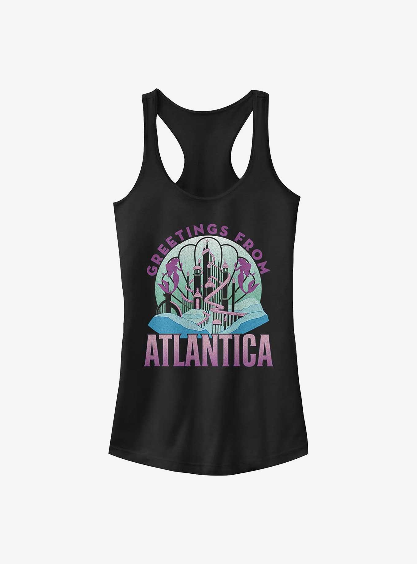 Disney The Little Mermaid Greetings From Atlantica Girls Tank Top, BLACK, hi-res