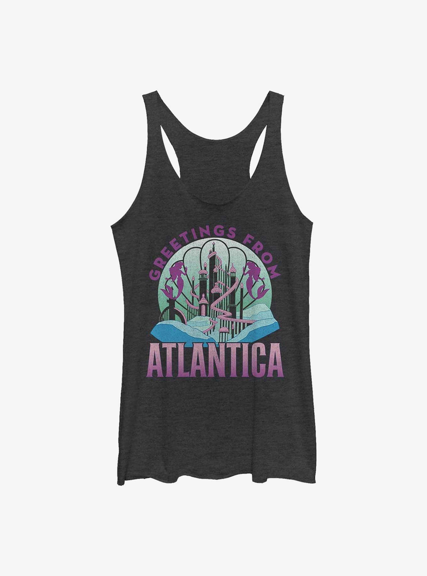 Disney The Little Mermaid Greetings From Atlantica Girls Tank Top, BLK HTR, hi-res