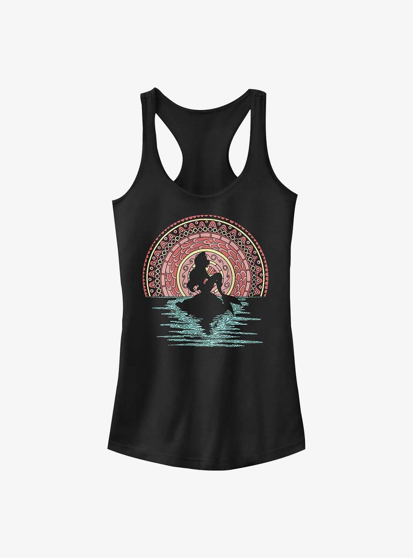 Disney The Little Mermaid Henna Sunset Ariel Girls Tank, BLACK, hi-res