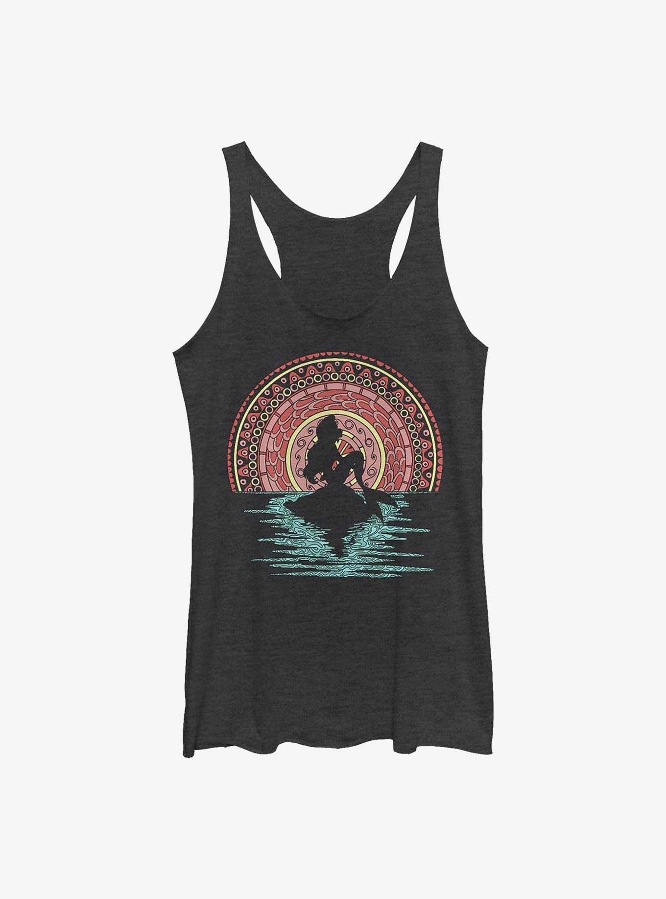 Disney The Little Mermaid Henna Sunset Ariel Girls Tank, BLK HTR, hi-res