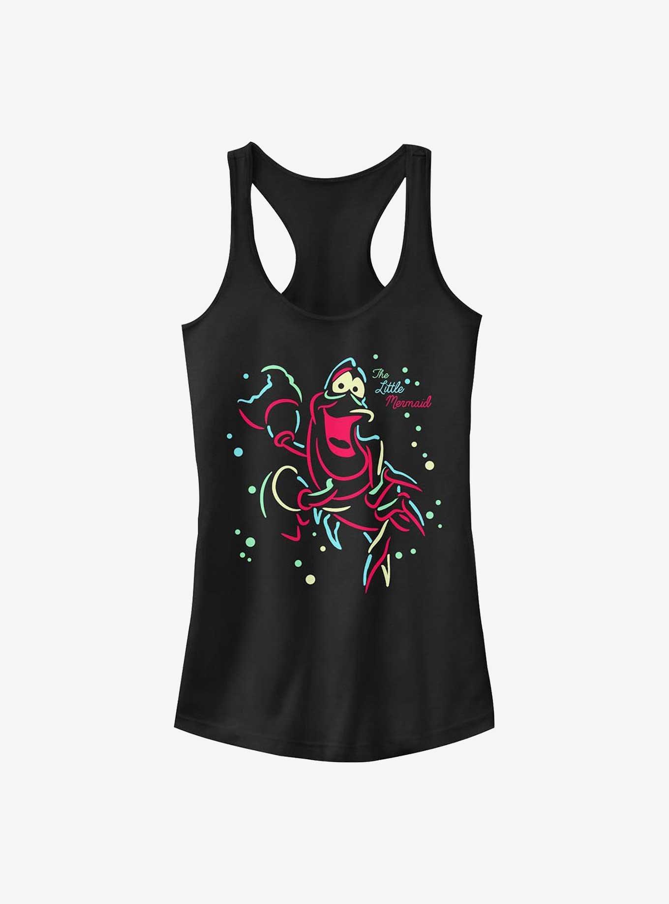 Disney The Little Mermaid Neon Sebastian Girls Tank, BLACK, hi-res