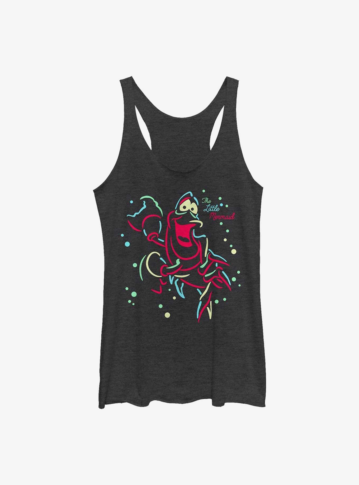 Disney The Little Mermaid Neon Sebastian Girls Tank, BLK HTR, hi-res