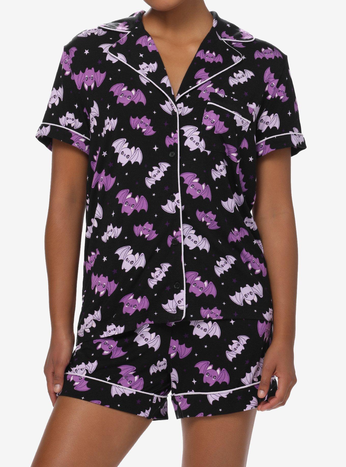 Purple Kawaii Bats Girls Lounge Set, MULTI, hi-res