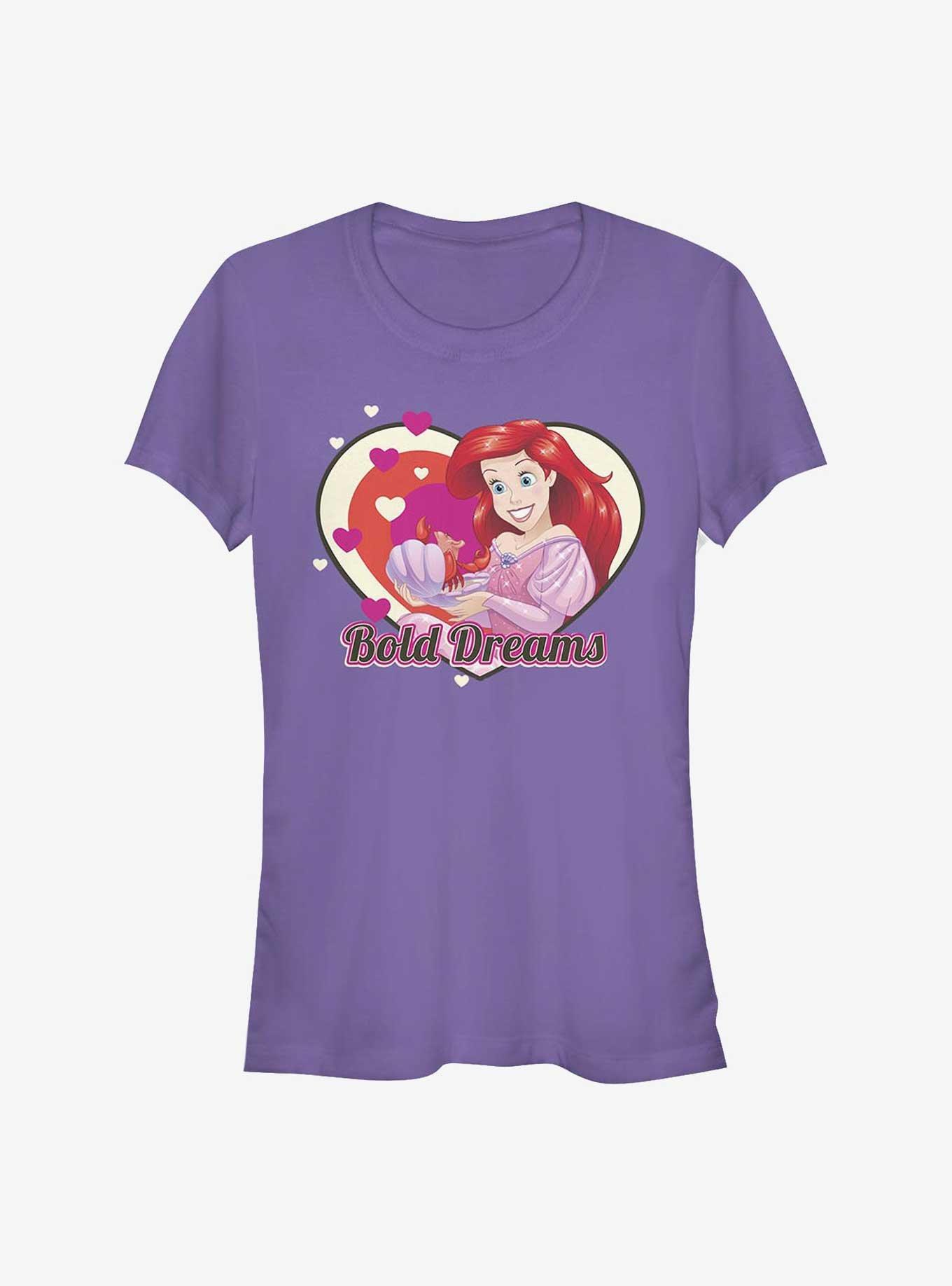Disney The Little Mermaid Ariel Heart Bold Dreams Girls T-Shirt, PURPLE, hi-res