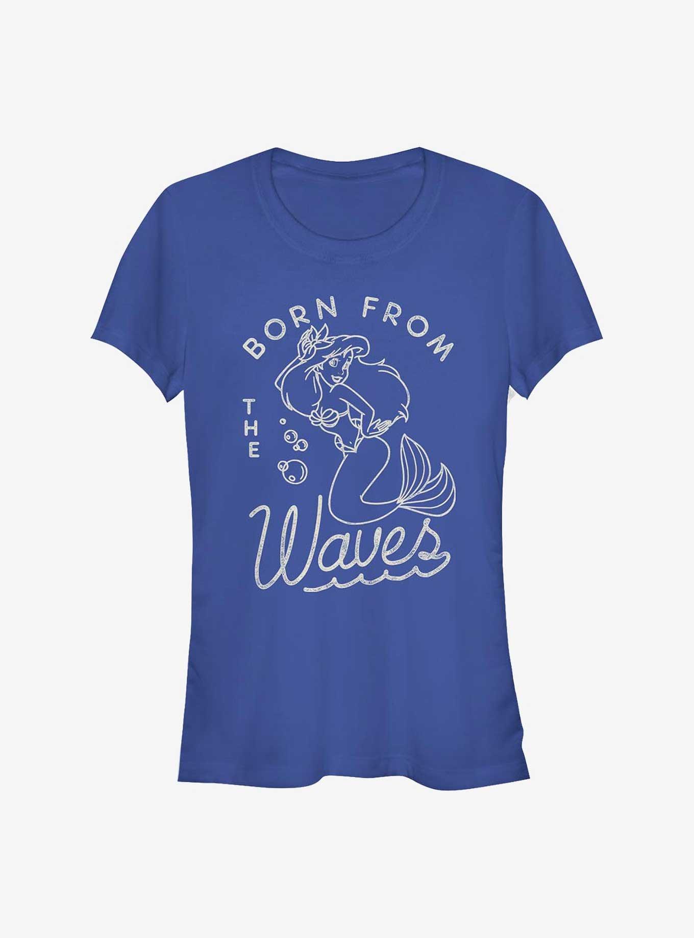 Disney The Little Mermaid Ariel Born From The Waves Girls T-Shirt, ROYAL, hi-res