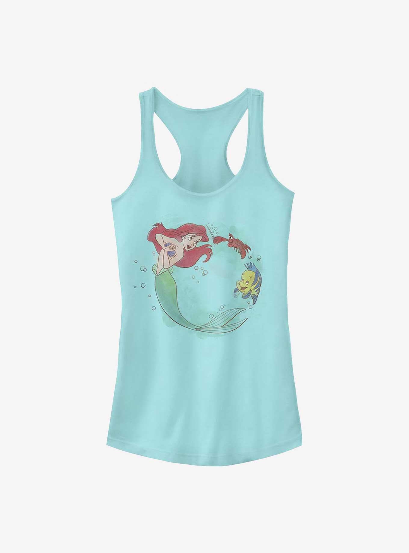 Disney The Little Mermaid Ariel, Flounder, and Sebastian Girls Tank, CANCUN, hi-res