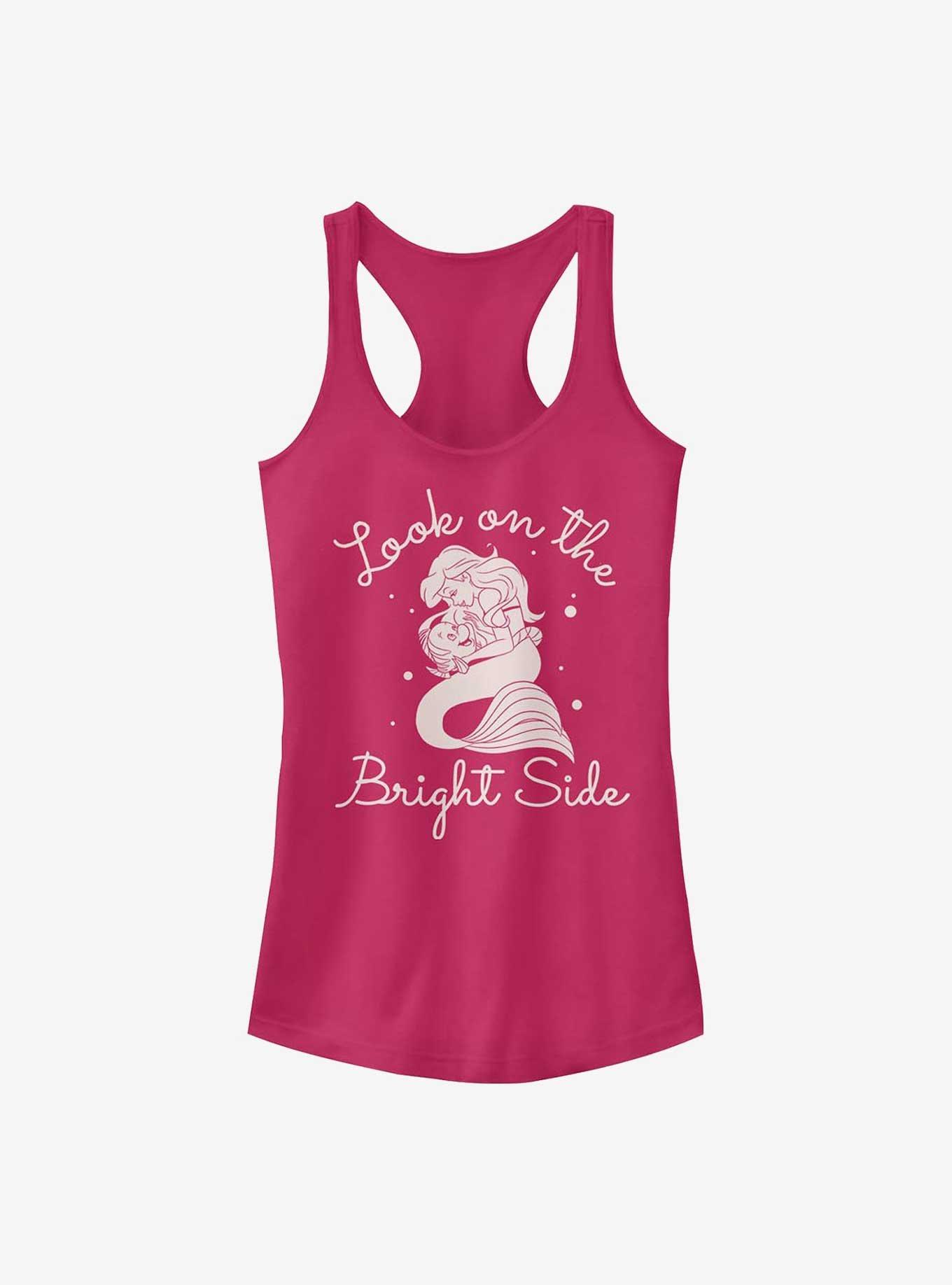 Disney The Little Mermaid Look on the Bright Side Girls Tank, RASPBERRY, hi-res