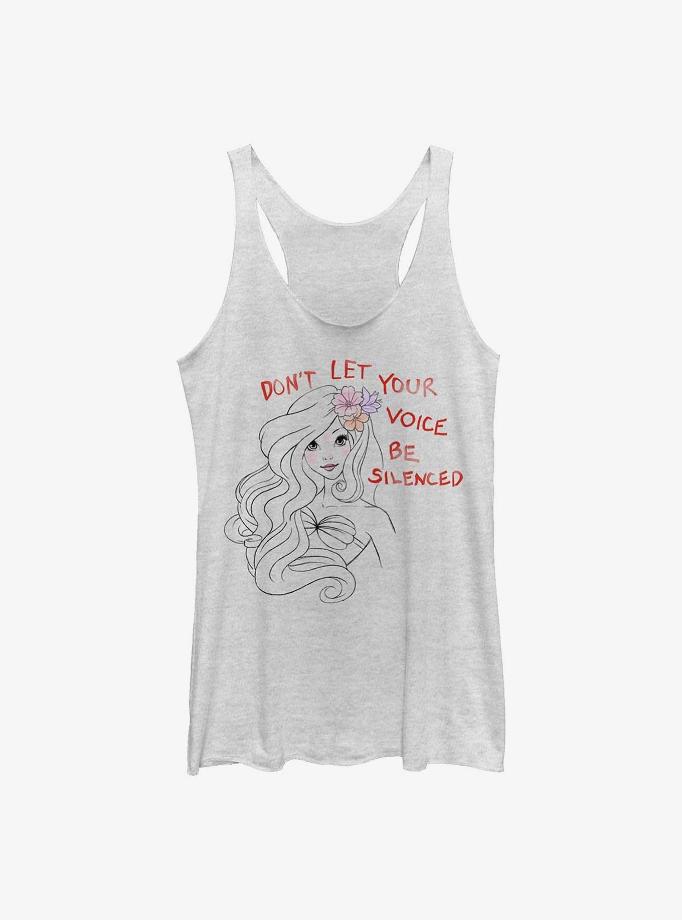 Disney The Little Mermaid Don't Silence Your Voice Girls Tank, WHITE HTR, hi-res