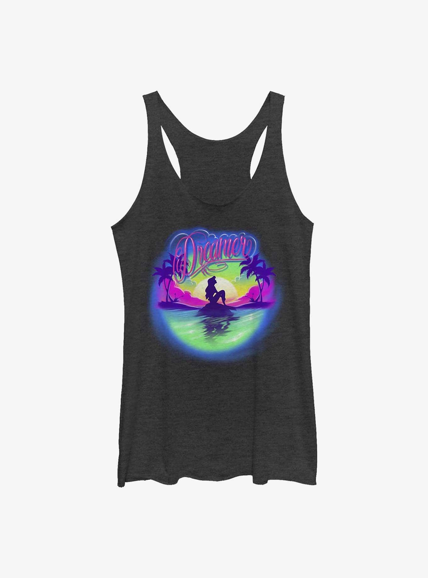 Disney The Little Mermaid Dreamer Girls Tank, BLK HTR, hi-res