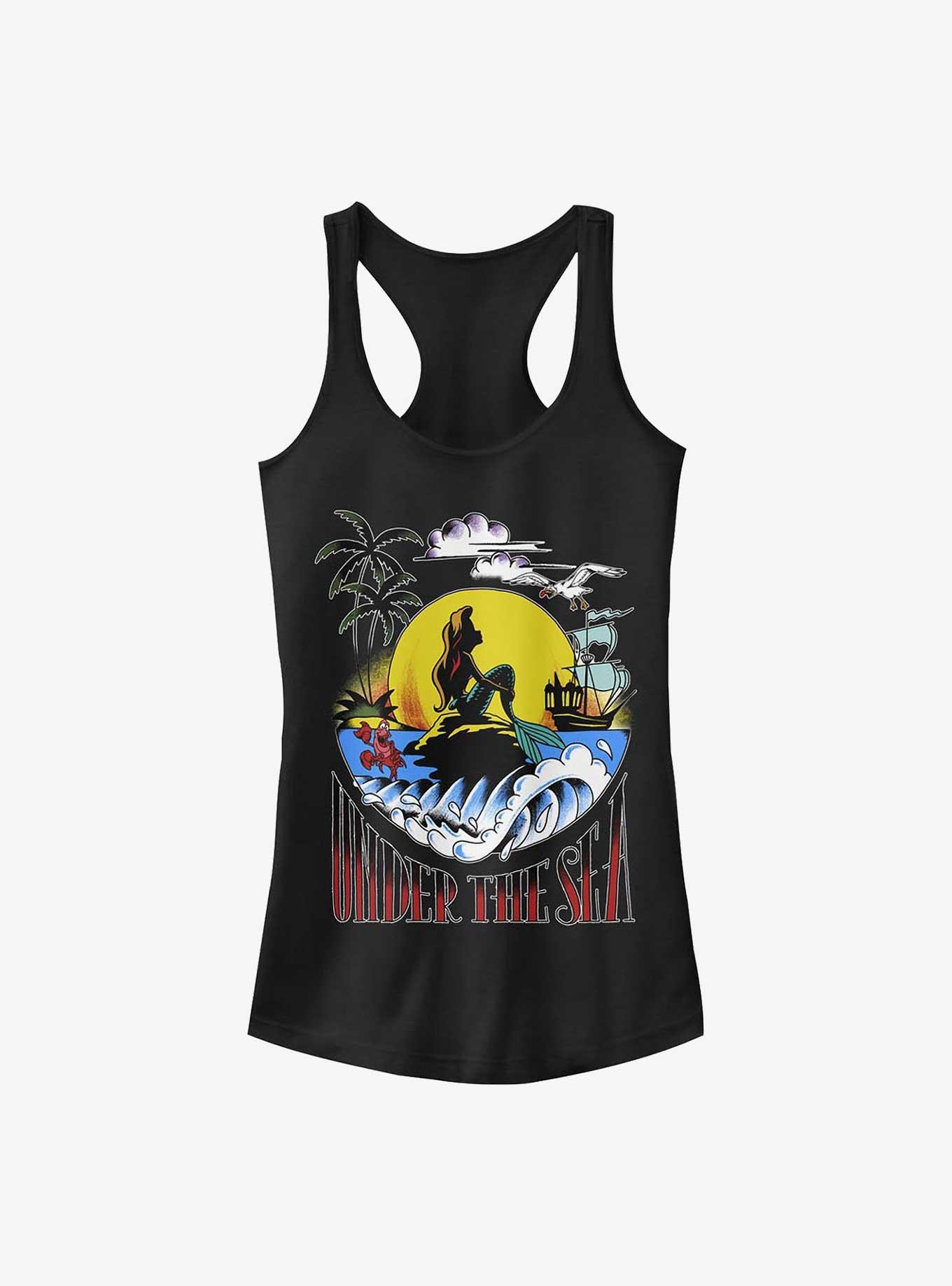 Disney The Little Mermaid Under The Sea Sunset Poster Girls Tank