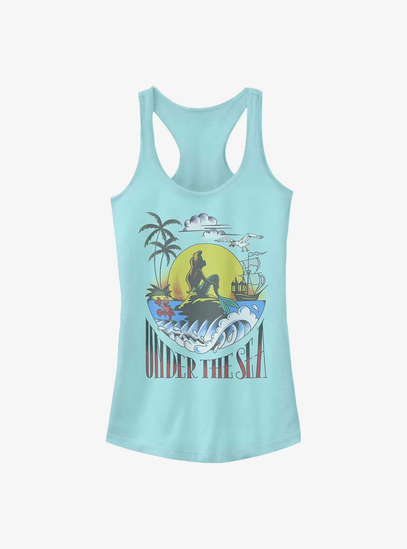 Disney The Little Mermaid Sunset Poster Girls Tank, CANCUN, hi-res