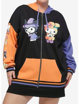 Hello Kitty And Friends Halloween Color-Block Hoodie Plus Size, , hi-res