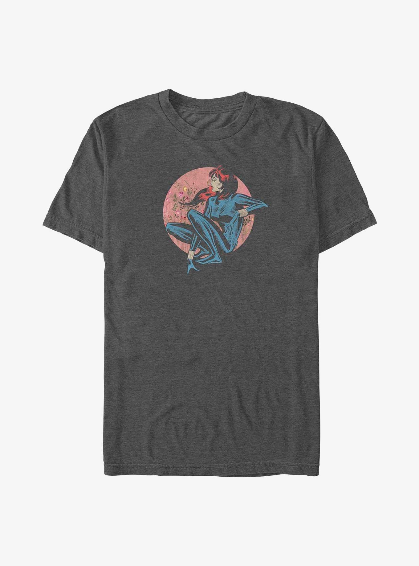 Marvel Black Widow Hello Spring Badge T-Shirt, CHAR HTR, hi-res