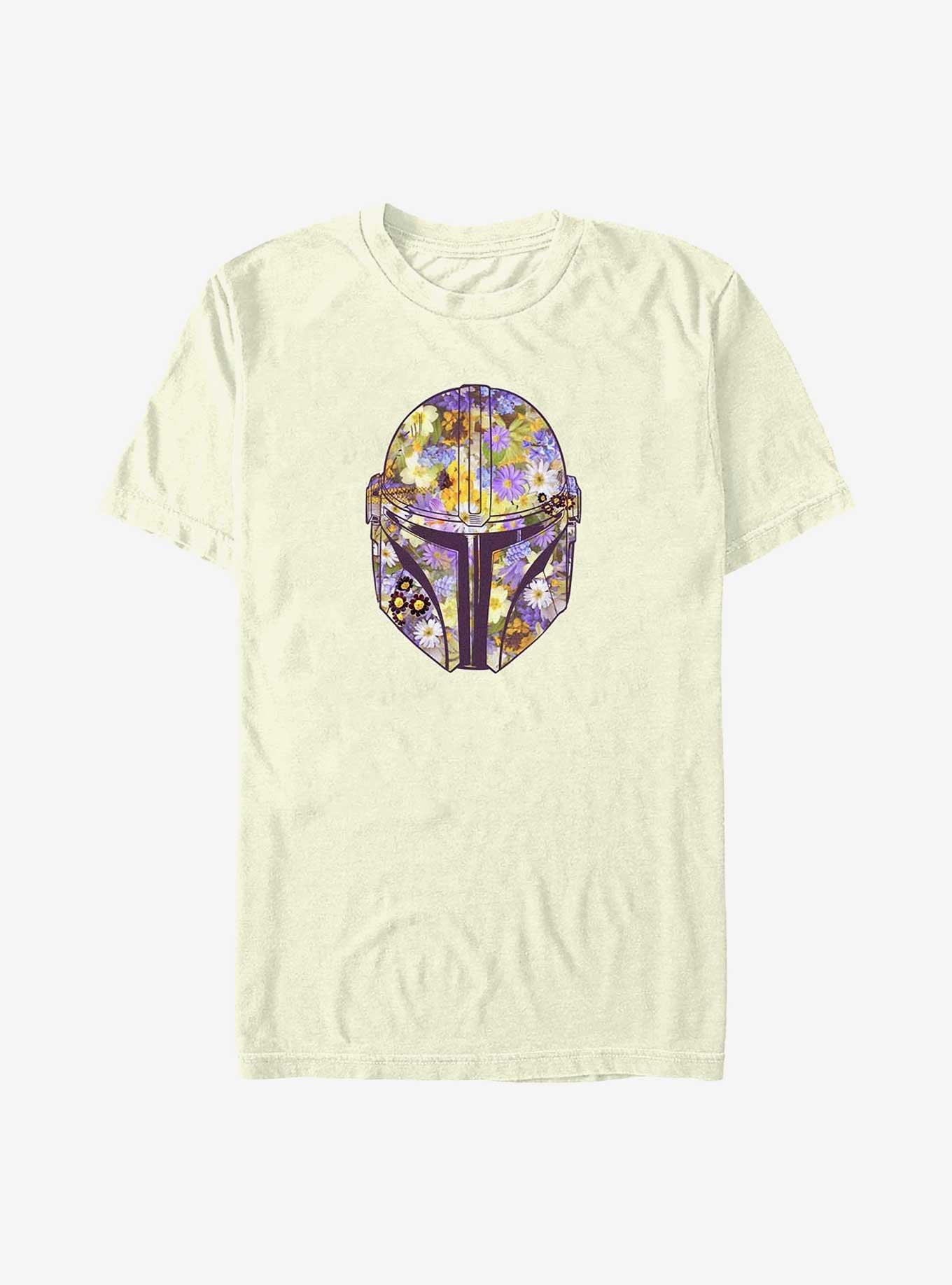 Star Wars The Mandalorian Floral Helmet T-Shirt, NATURAL, hi-res
