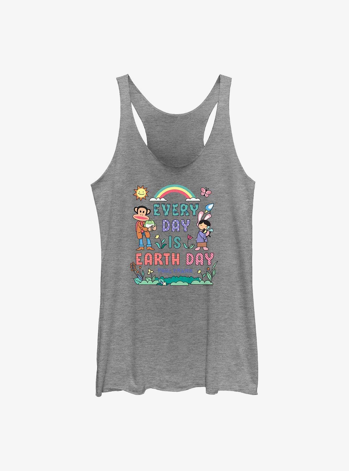 Paul Frank Every Day Is Earth Day Girls Tank, GRAY HTR, hi-res