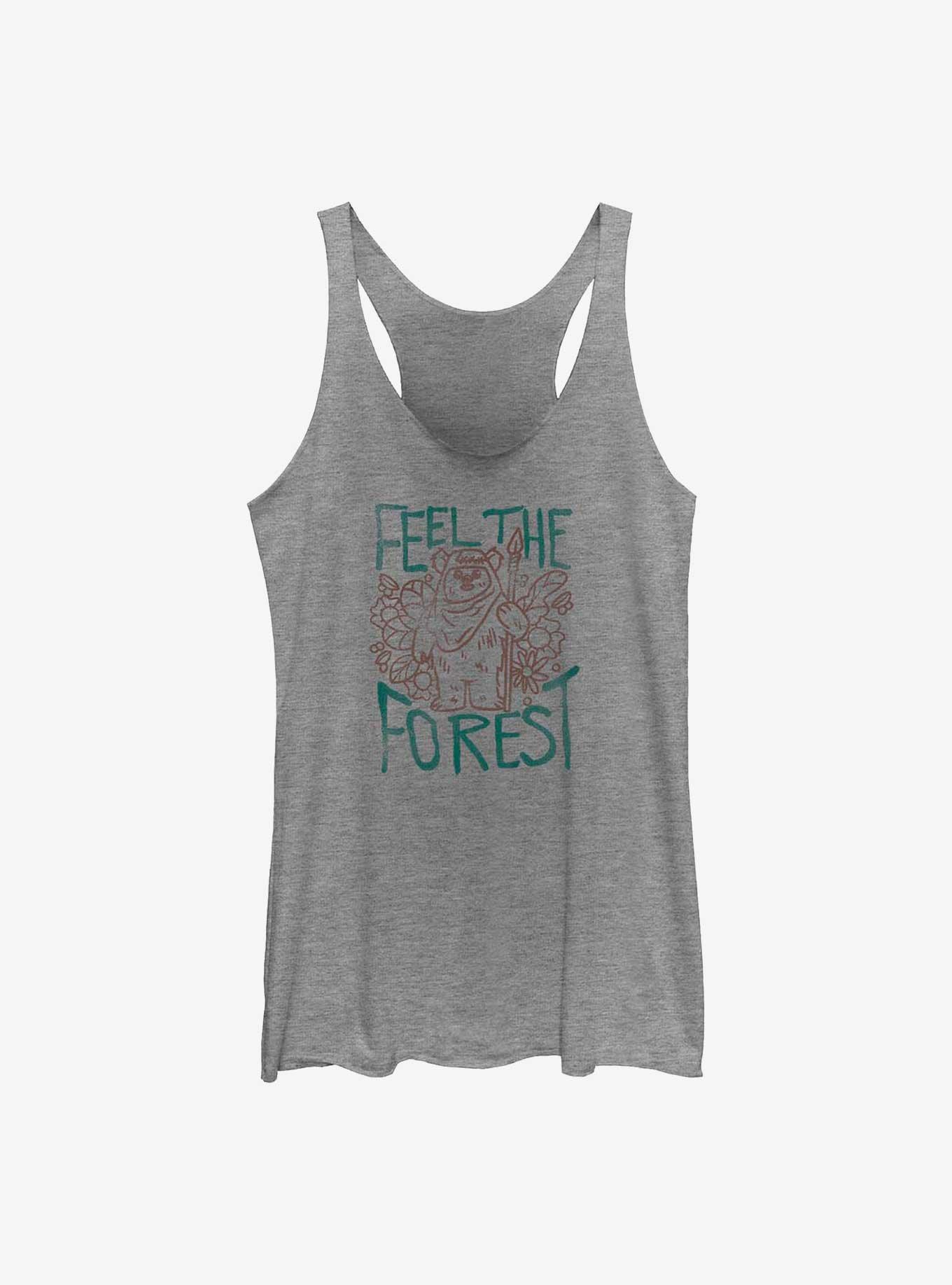Star Wars Ewok Feel The Forest Girls Tank, GRAY HTR, hi-res