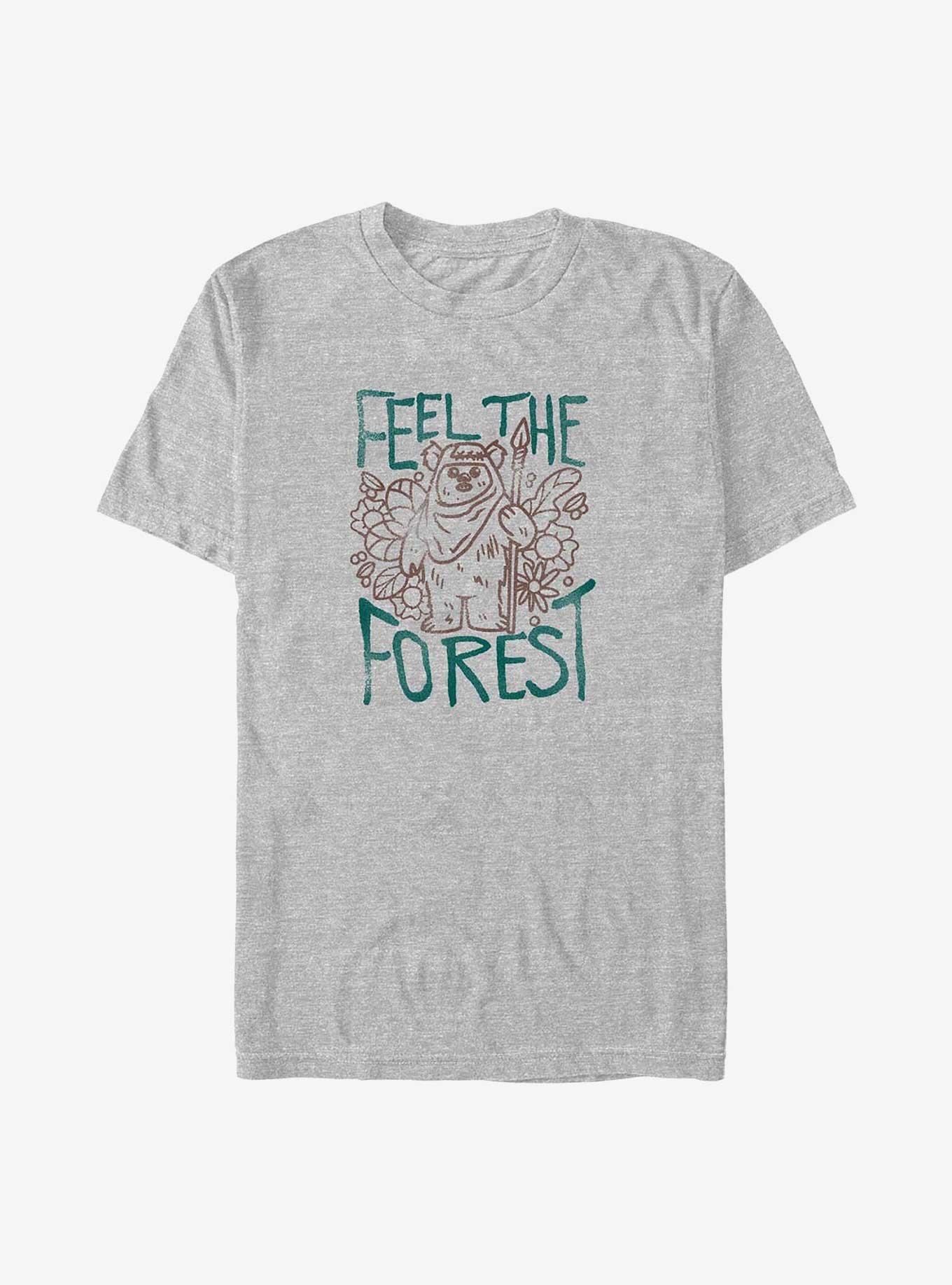 Star Wars Ewok Feel The Forest T-Shirt, ATH HTR, hi-res