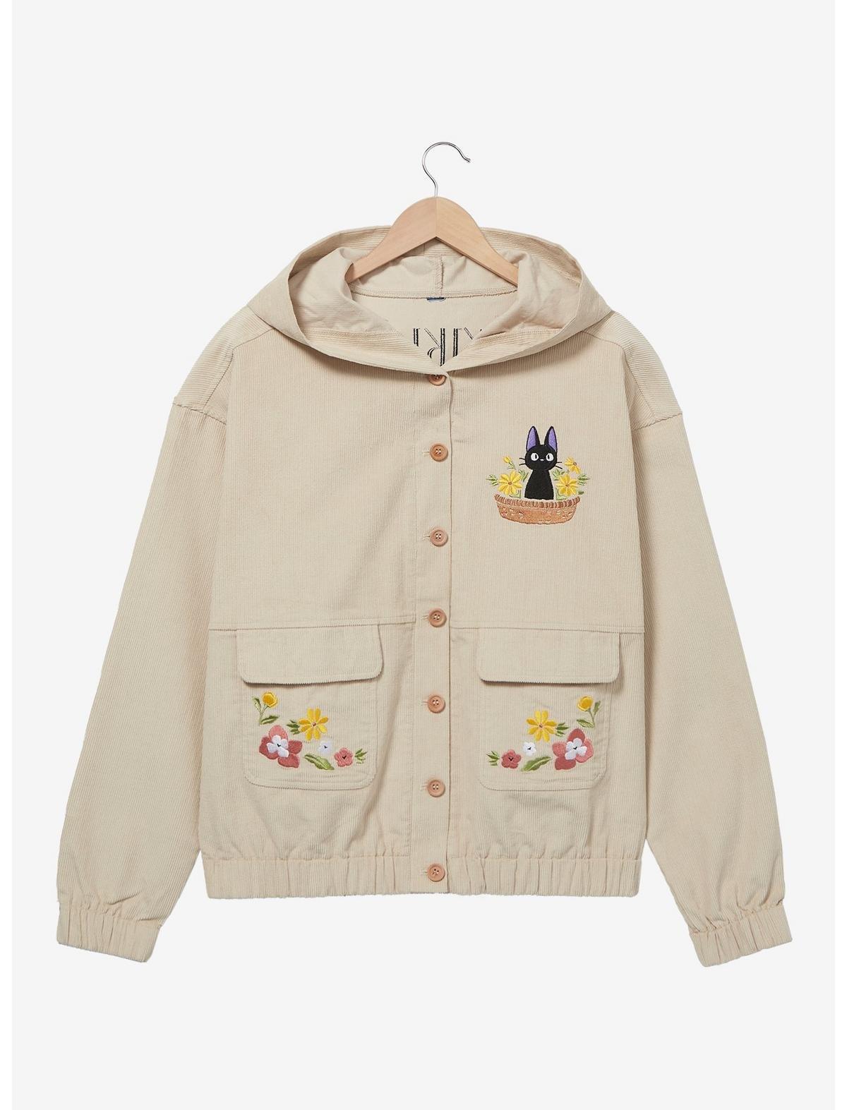 Her Universe Studio Ghibli Kiki’s Delivery Service Jiji Floral Corduroy Jacket, BROWN, hi-res