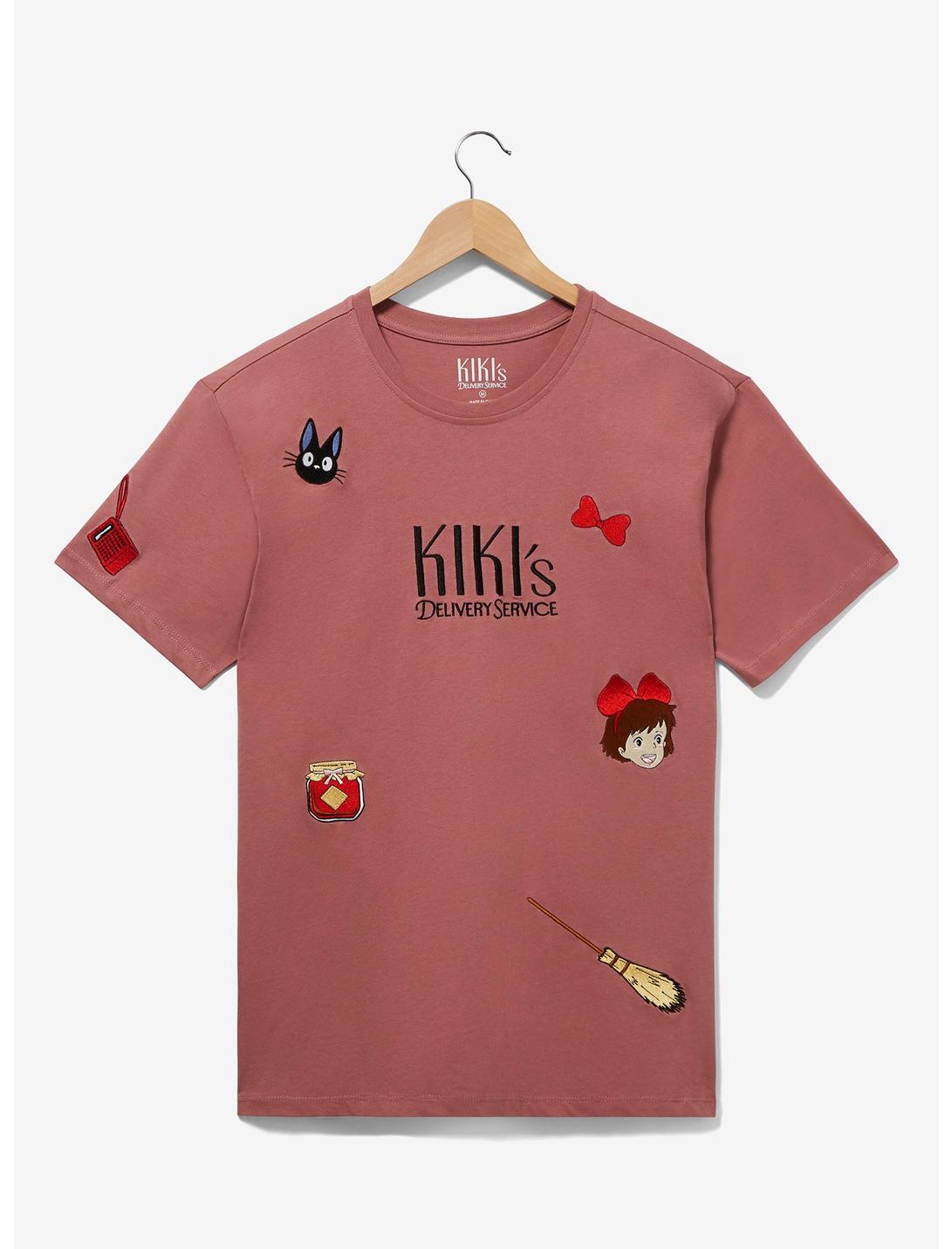 Our Universe Studio Ghibli Kiki's Delivery Service Scattered Icons Embroidered T-Shirt, RED, hi-res