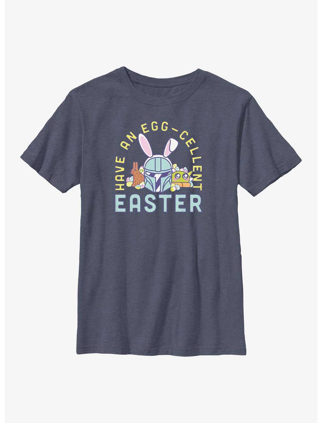 Star Wars The Mandalorian Have An Egg-Cellent Easter Youth T-Shirt, NAVY HTR, hi-res