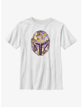Star Wars The Mandalorian Floral Helmet Youth T-Shirt, , hi-res