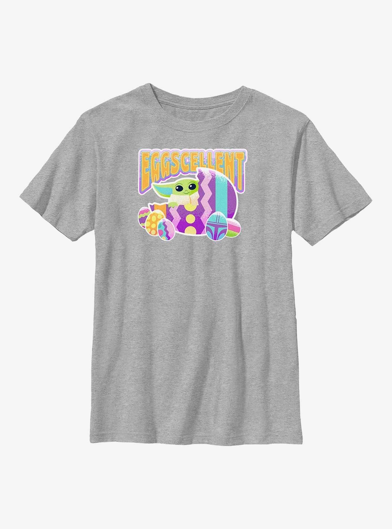 Star Wars The Mandalorian Grogu Easter Eggscellent Youth T-Shirt, ATH HTR, hi-res