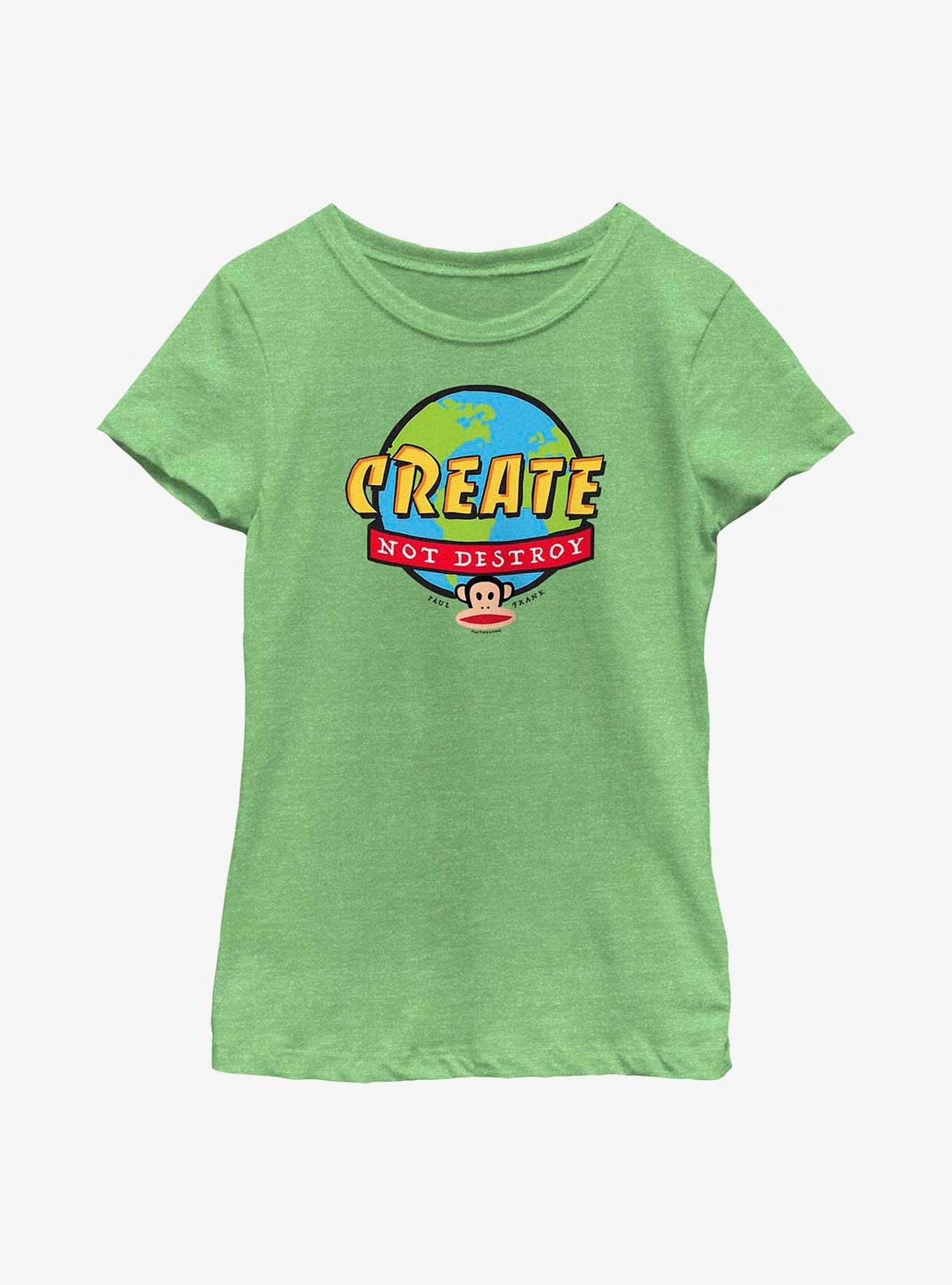 Paul Frank Create Not Destroy Youth Girls T-Shirt, GRN APPLE, hi-res