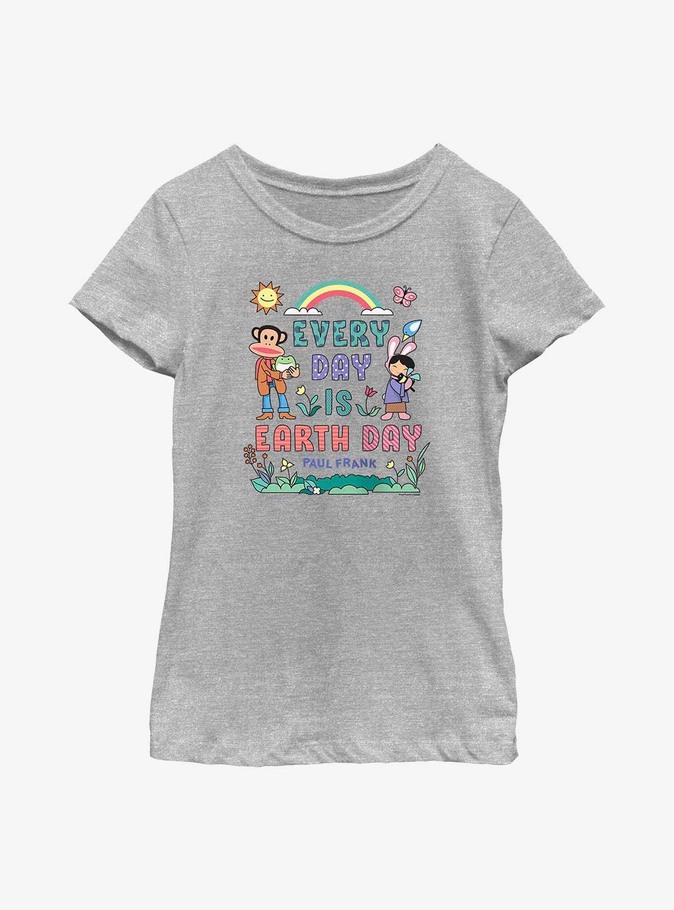 Paul Frank Every Day Is Earth Day Youth Girls T-Shirt, ATH HTR, hi-res