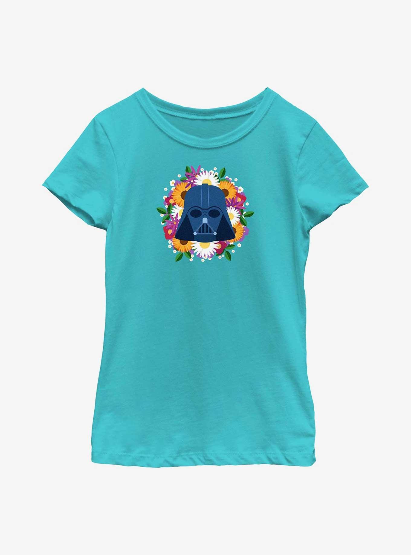 Star Wars Vader Floral Helmet Youth Girls T-Shirt, , hi-res