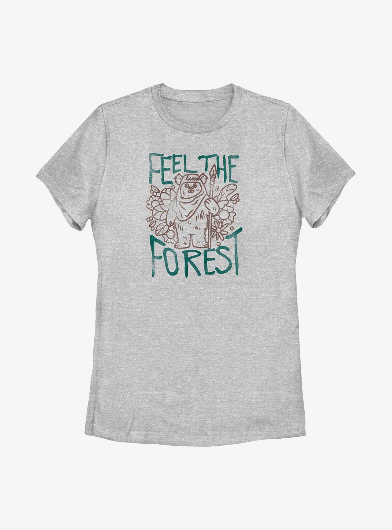 Star Wars Ewok Feel The Forest Womens T-Shirt, ATH HTR, hi-res