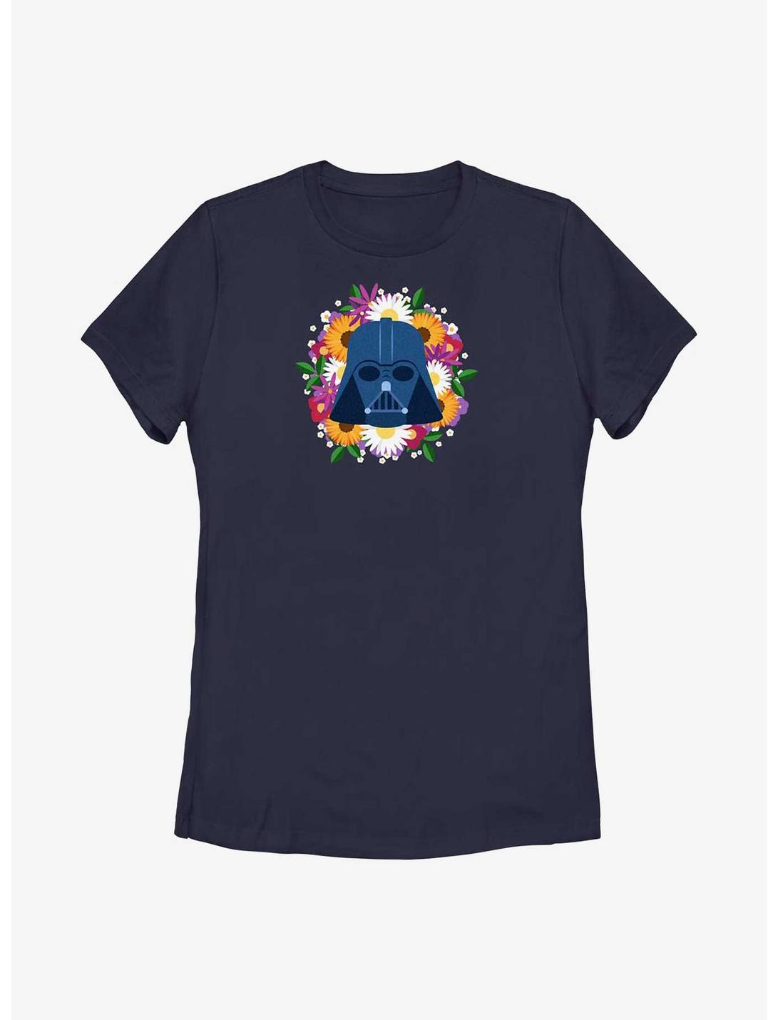 Star Wars Vader Floral Helmet Womens T-Shirt, NAVY, hi-res
