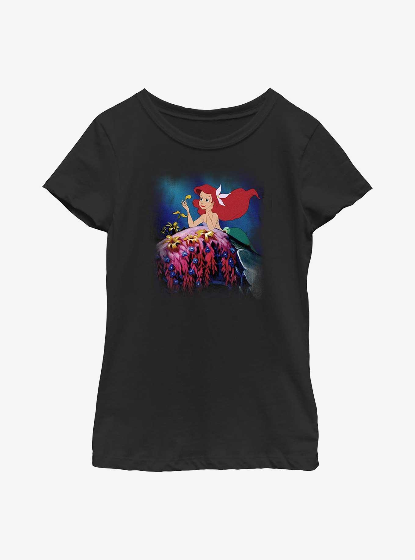 Disney The Little Mermaid He Loves Me Youth Girls T-Shirt, BLACK, hi-res